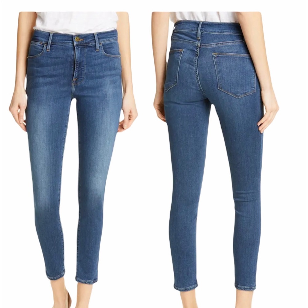 Frame Denim Le High Crop Skinny Jeans in Sulham
